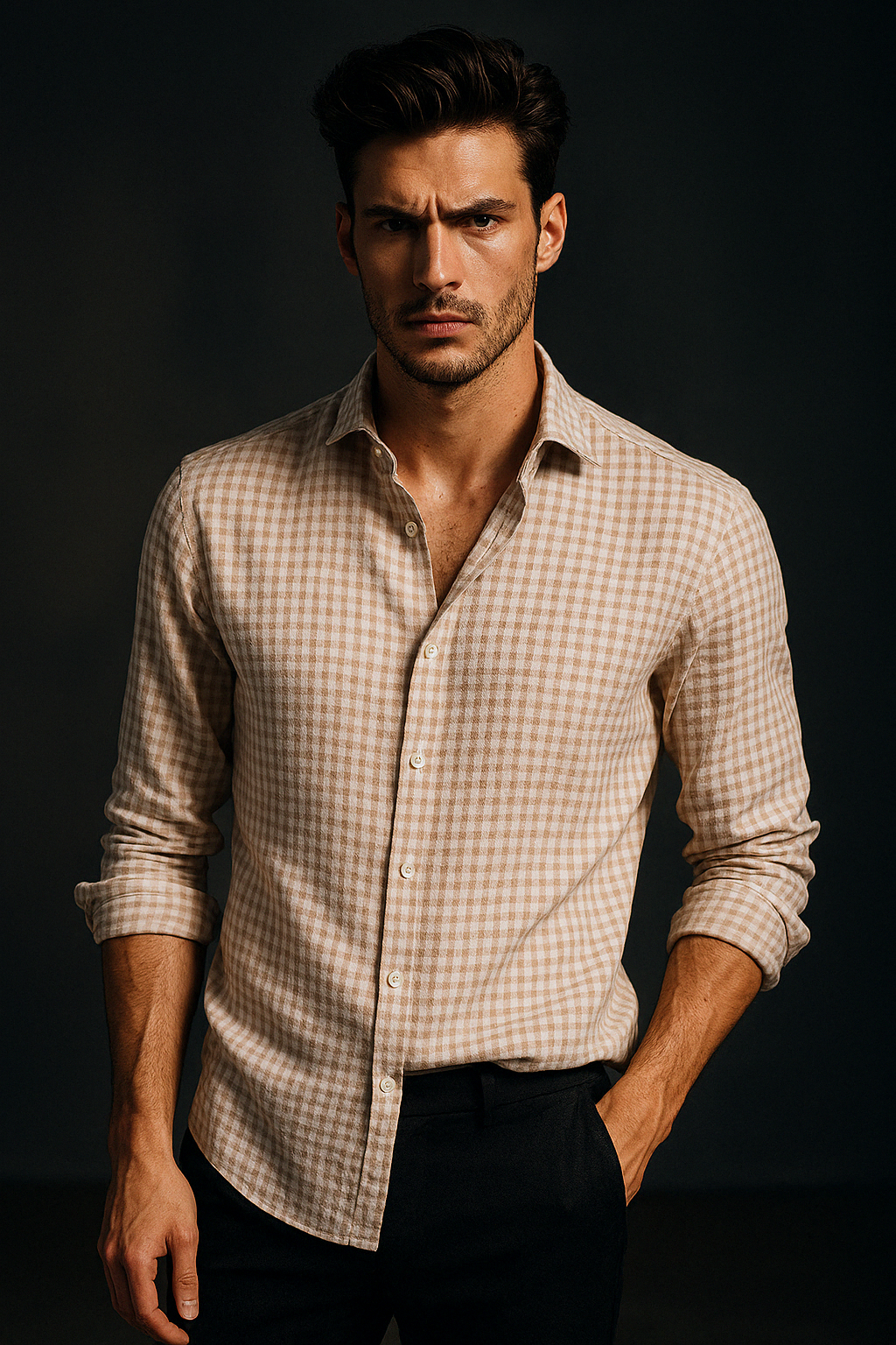 Pink and White Checkered Premium Light Weight Fabric Slim Fit Full Sleeves Shirt | TOG Fashion