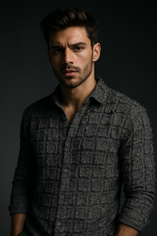 Black Box Threaded Design Pattern Regular Fit Full Sleeves Shirt | TOG Fashion