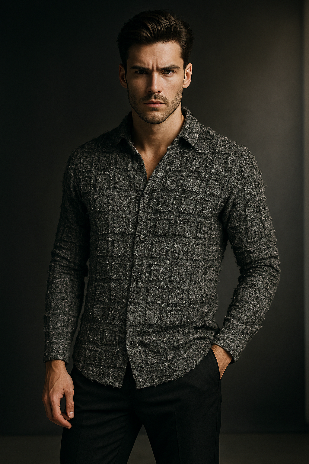 Black Box Threaded Design Pattern Regular Fit Full Sleeves Shirt | TOG Fashion