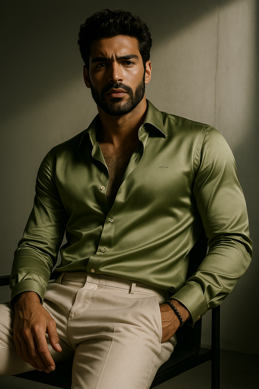 Light Green Premium Lycra Plain Regular Fit Full Sleeves Shirt | TOG Fashion