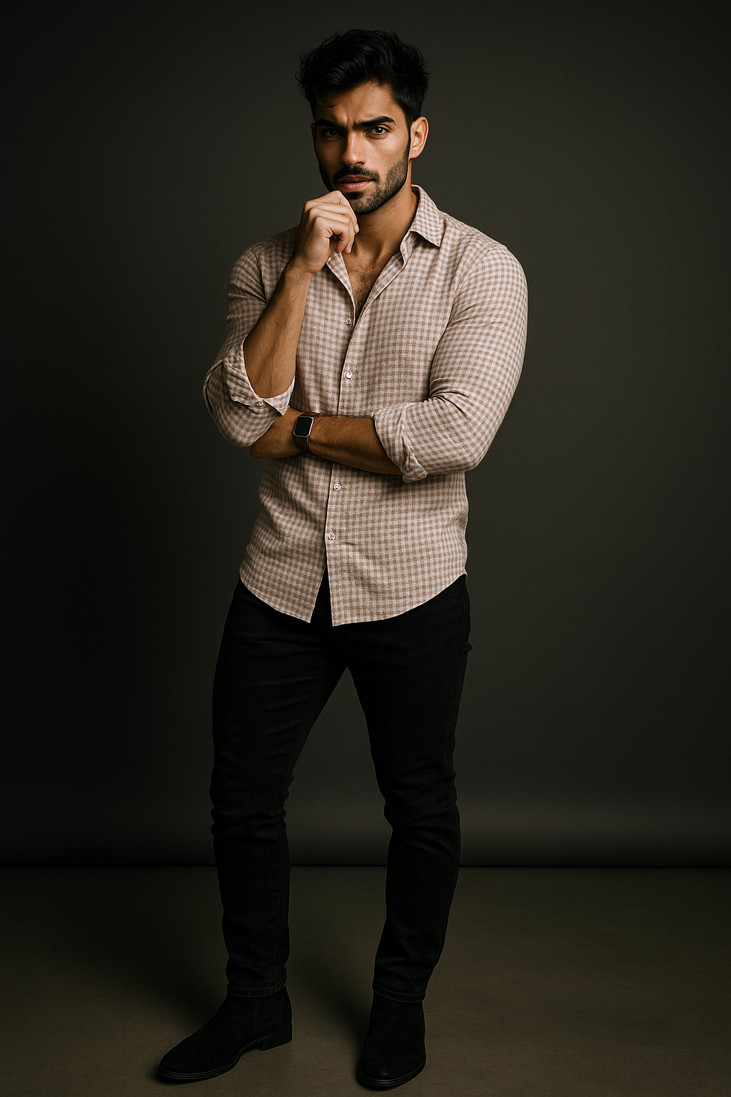 Pink and White Checkered Premium Light Weight Fabric Slim Fit Full Sleeves Shirt | TOG Fashion