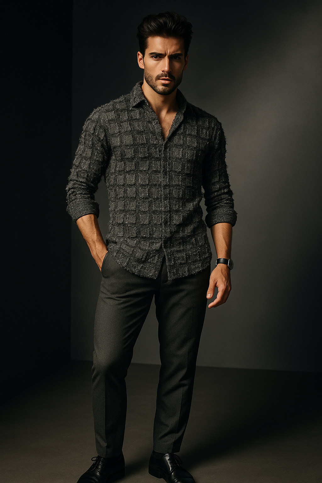 Black Box Threaded Design Pattern Regular Fit Full Sleeves Shirt | TOG Fashion