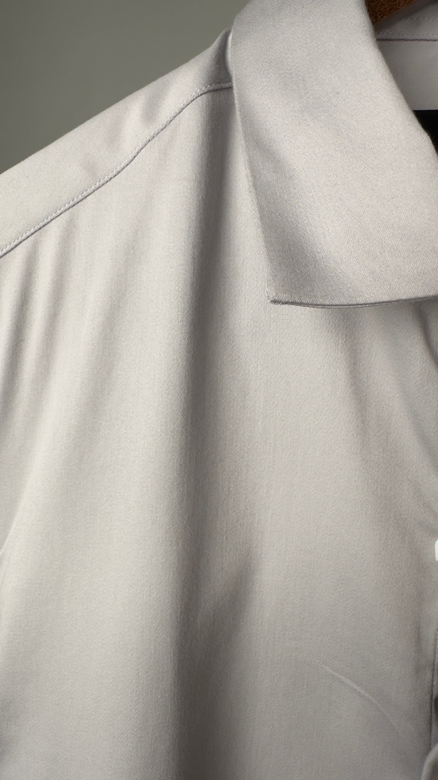 Grey Plain Lycra Regular Fit Full Sleeves Formal Shirt | TOG Fashion