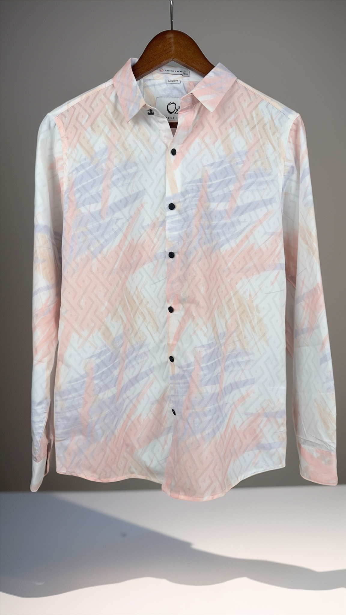 White Party Wear Orange Printed Slim fit Full Sleeves Shirt | TOG Fashion